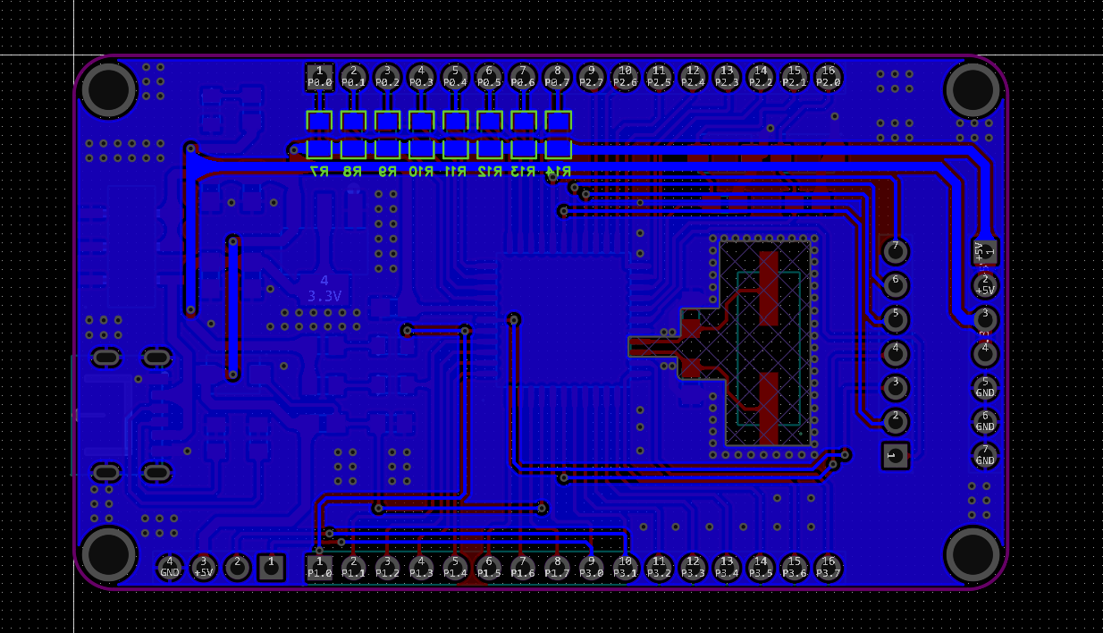 51单片机核心板 PCB 走线图